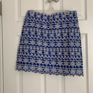 LOFT Blue Eyelet Skirt